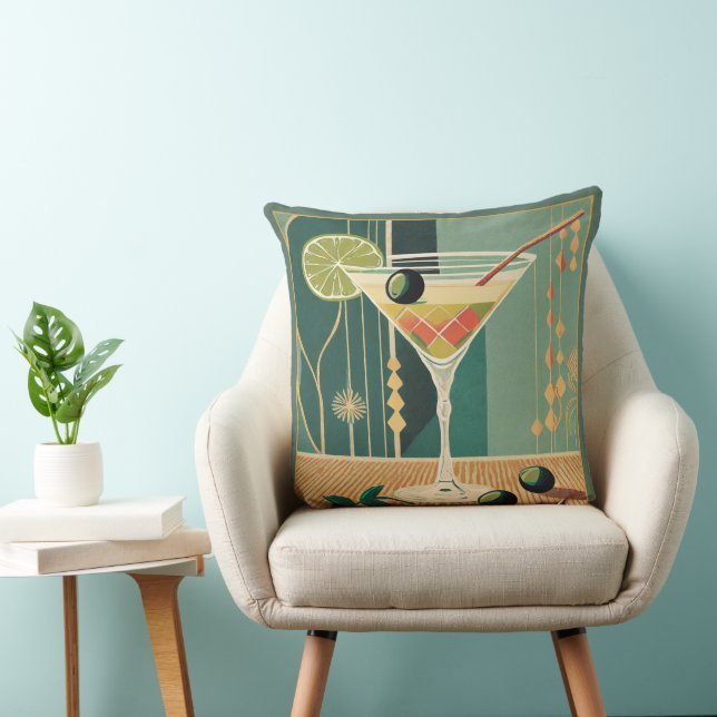 Cocktailtimme Mid Century Modern Martini Kudde (Stol)