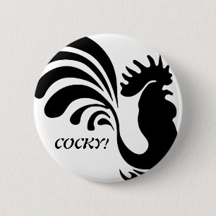 "COCKY!" Knappen Stylized Tupp Knapp