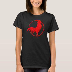 Cocky Red Tupp Zodiak Chicken Silhouette T Shirt