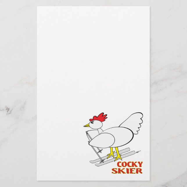 Cocky Skier Brevpapper (Framsida)