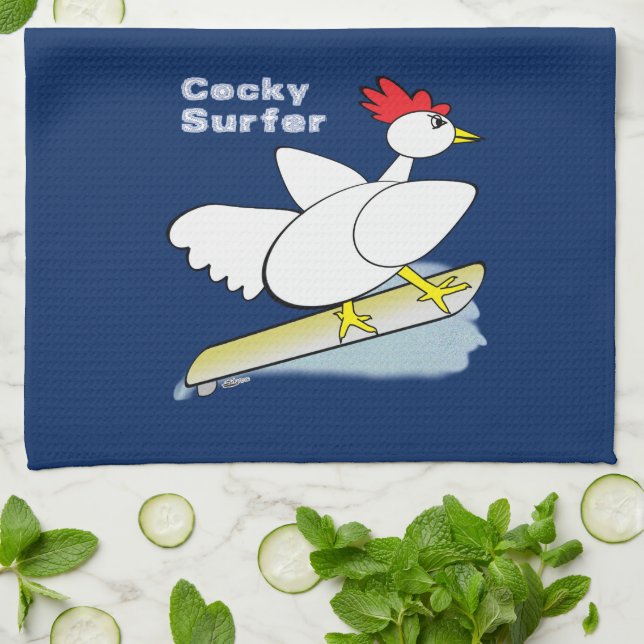 Cocky Surfer Kökshandduk (Vikta)