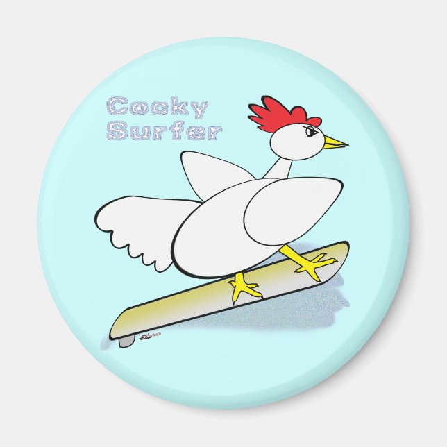 Cocky Surfer Magnet (Framsidan)
