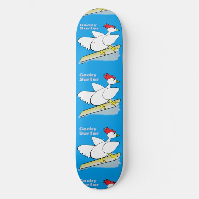 Cocky Surfer Mini Skateboard Bräda 18,5 Cm (Framsida)