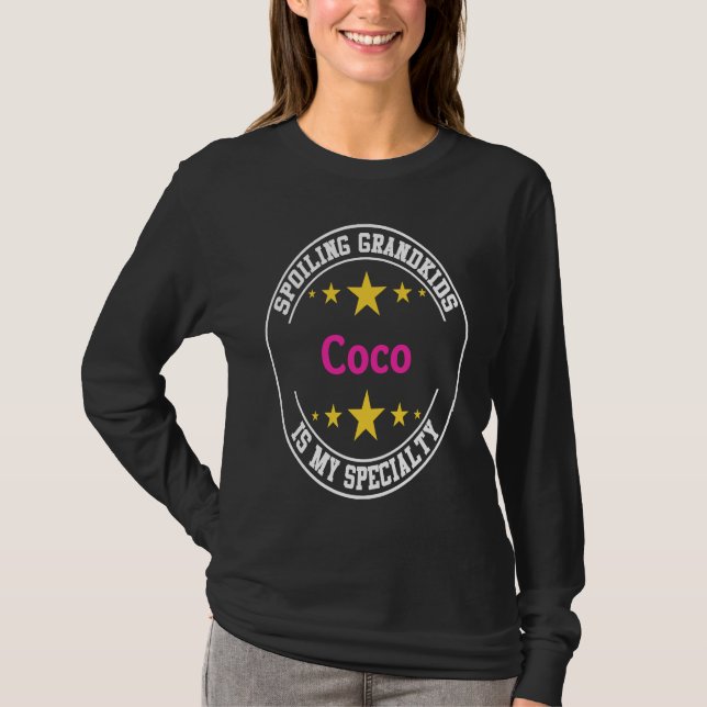 Coco att skämma bort barnbarn är min specialitet   t shirt (Framsida)