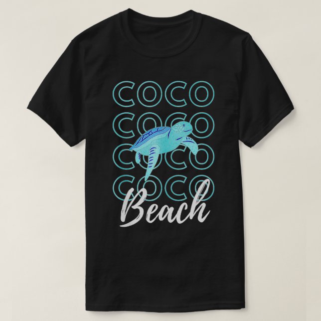 Coco Beach Florida, Family Vacation Sea Turtle T Shirt (Design framsida)