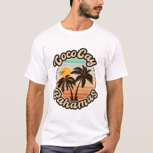 Coco Cay Bahamas Retro Sunset Souvenirs 60-tal T Shirt