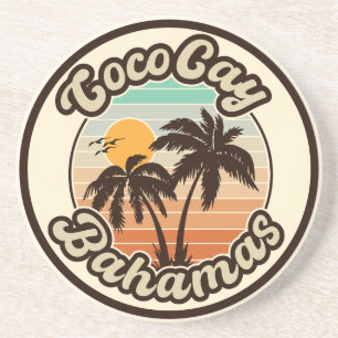 Coco Cay Bahamas Retro Sunset Souvenirs 60-tal Underlägg