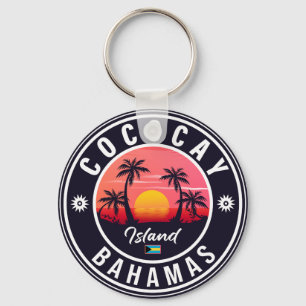 Coco Cay Bahamas Retro Sunset Souvenirs 80-tal Nyckelring