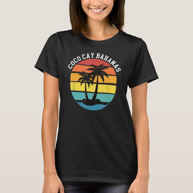 Coco Cay Bahamas Sunset Handflatan Träd Mexiko Vac T Shirt (Framsida)