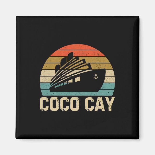 Coco Cay Byhamas Vintage Retro Minnessaker  Magnet (Framsidan)