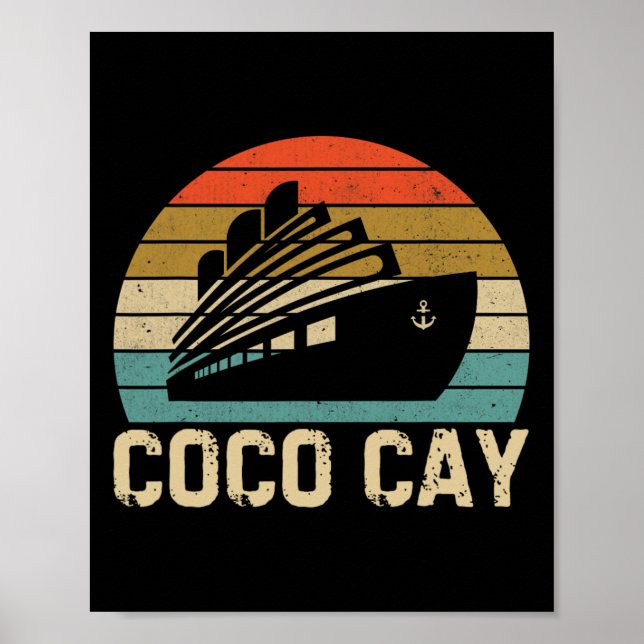 Coco Cay Byhamas Vintage Retro Souvenirer  Poster (Framsidan)