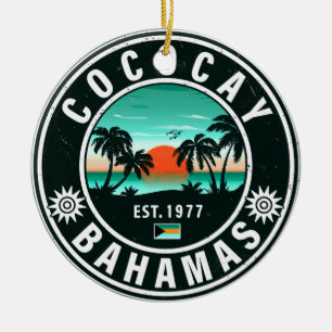 Coco Cay Island Bahamas Vintage Souvenirs 80-tal Julgransprydnad Keramik