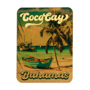 Coco Cay Island Bahamas Vintage Souvenirs 80-tal Magnet