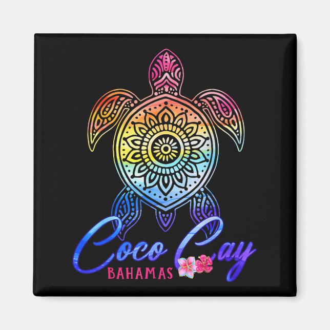 Coco cay tie-dye havssköldpadda  magnet (Framsidan)