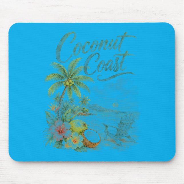 Coco Coast Tropisk Strandstol Vattenfärg Musmatta (Framsidan)