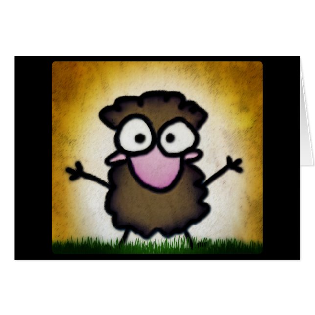 Coco i gräset hälsningskort (Framsidan Horizontal)