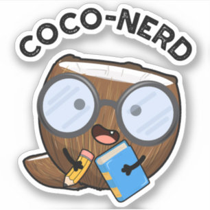 Coco-nerd Funny Fruit Coconut Pun Klistermärken