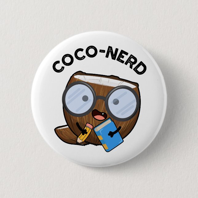 Coco-nerd Funny Fruit Coconut Pun Knapp (Framsida)