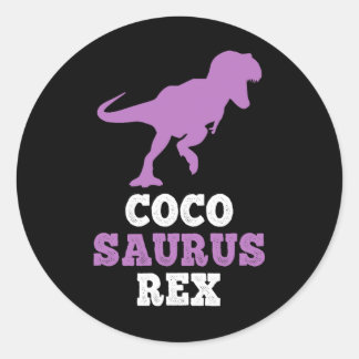 Coco-saurus Rex Dino Dinosaurie Cocosaurus Rolig Runt Klistermärke