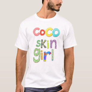 Coco Skin Girl African American Mixed Tävling Blac T Shirt