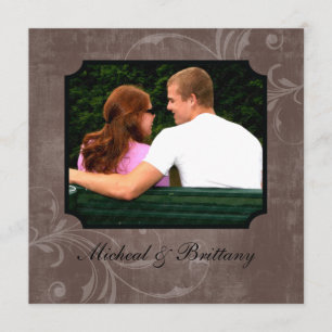 Cocoa Accent Bröllops Förlovnings Annonsering Meddelande