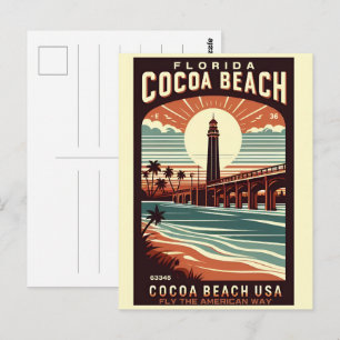 Cocoa Beach City Florida kustlinje presenter Vykort