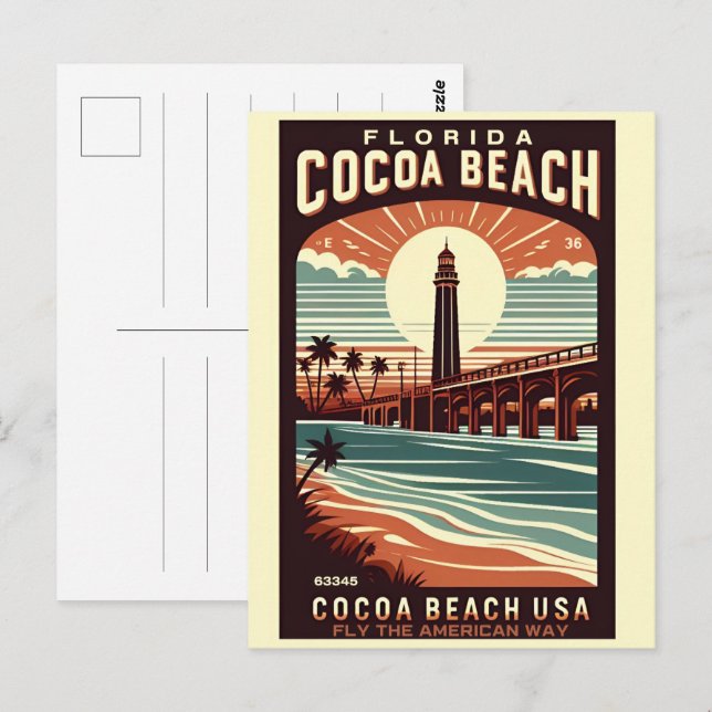 Cocoa Beach City Florida kustlinje presenter Vykort (Fram/baksida)