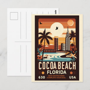 Cocoa Beach City Florida kustlinje presenter Vykort