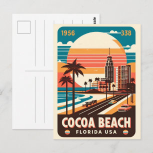 Cocoa Beach City Florida kustlinje presenter Vykort