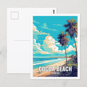 Cocoa Beach Florida Berömd Travel Ställe Vykort