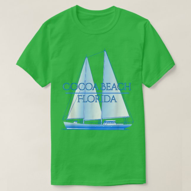 Cocoa Beach Florida Coastal Nautical Sailo T Shirt (Design framsida)