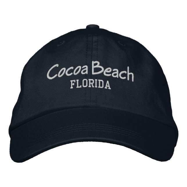 Cocoa Beach Florida Embroized Baseball Hat Broderad Keps (Framsida)