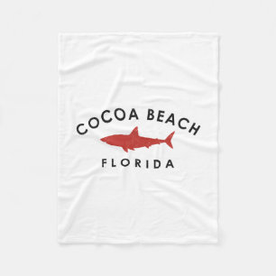 Cocoa Beach Florida Haj Shark Souvenir Vintag Fleecefilt