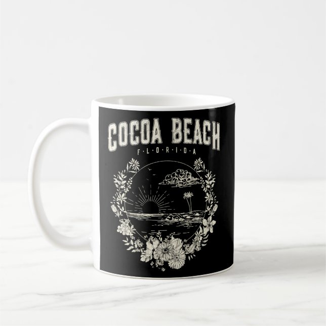 Cocoa Beach Florida Handflatan Träd Beach Kaffemugg (Vänster)