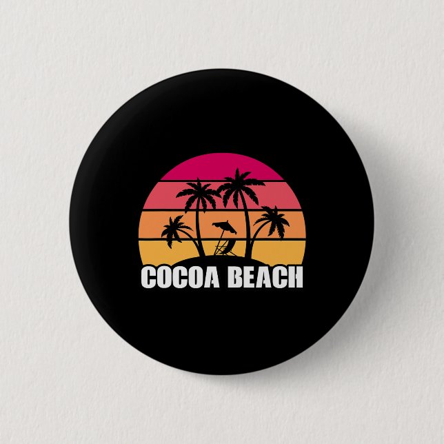 Cocoa Beach Florida Semesterpresent För Män Kvinno Knapp (Framsida)