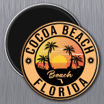 Cocoa Beach Florida souvenir Beach Vintage resor Magnet<br><div class="desc">Cocoa Beach Florida Design. Solnedgång med din favoritstrand och ditt favorithav i Florida,  lämpligt för stranden i USA älskare,  särskilt för kärlek Cocoa Beach.</div>