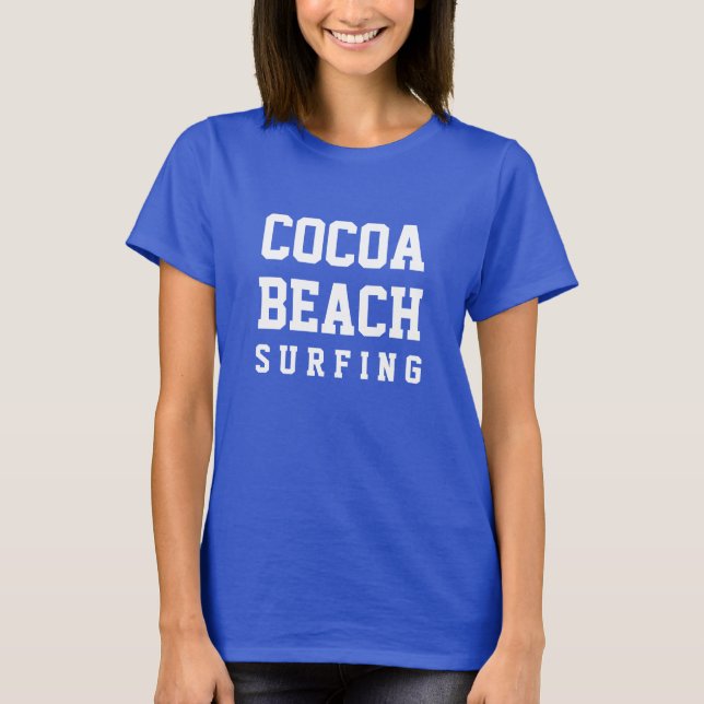 Cocoa Beach Florida Surfing T-Shirt (Framsida)