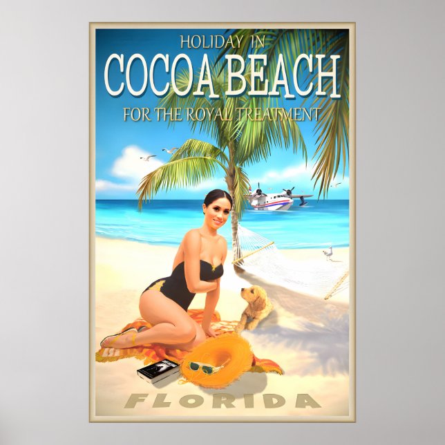 Cocoa Beach Florida Travel Poster Princess Royal (Framsidan)