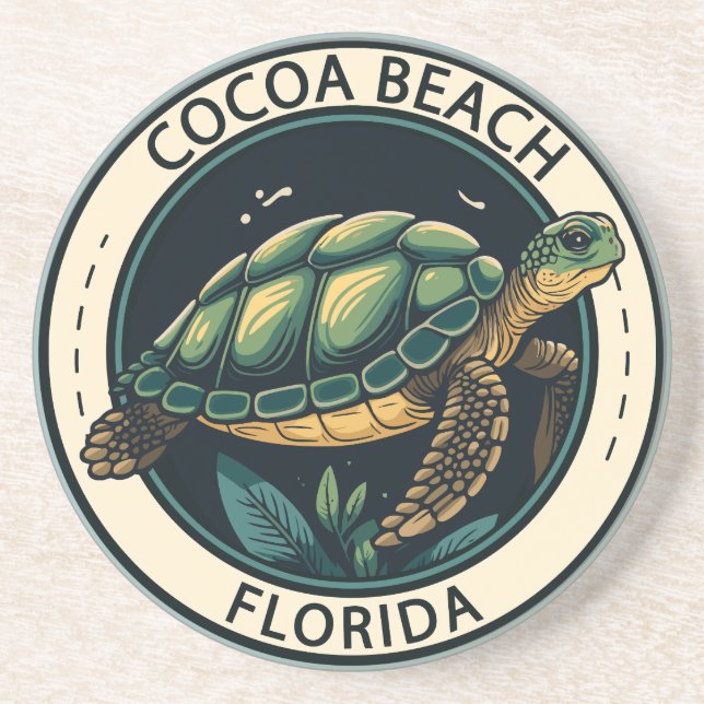Cocoa Beach Florida Turtle Badge Underlägg (Framsidan)