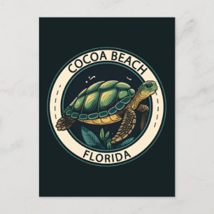 Cocoa Beach Florida Turtle Badge Vykort