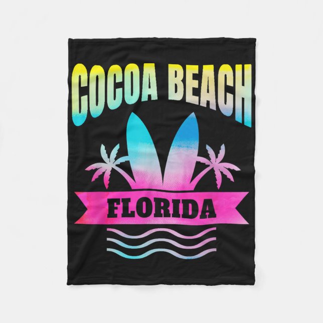 Cocoa Beach Florida Vacation Souvenir Fleecefilt (Framsidan)