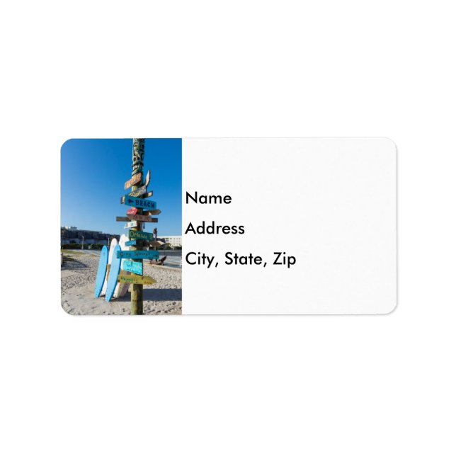 Cocoa Beach Tiki Totem Adressetikett (Framsidan)