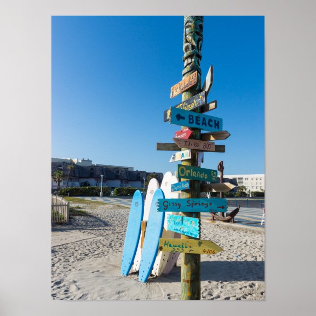 Cocoa Beach Tiki Totem Poster (Framsidan)