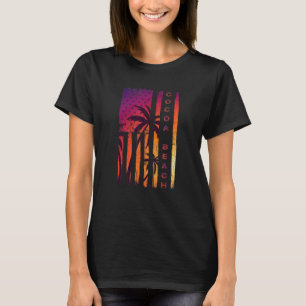 Cocoa Beach Vacation Florida Sunset Handflatan Trä T Shirt