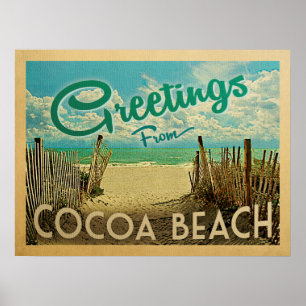 Cocoa Beach Vintage resor Poster
