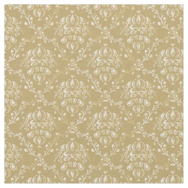 Cocoa Brown Damask Tyg (Närbild)