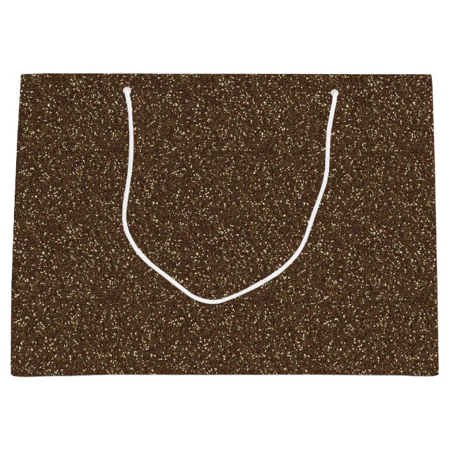 Cocoa Brown Gnistra Glitter Large Gift Bag (Framsidan)