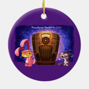 COCOA CATS/ROSA NIGHTMARE (2 sidor!) - Jeff Willis Julgransprydnad Keramik