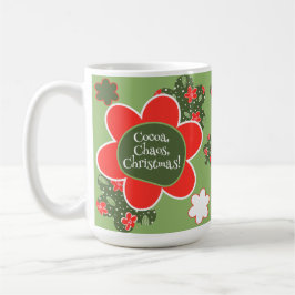 Cocoa, Chaos, Christmas Photo Holiday Coffee Mug Kaffemugg
