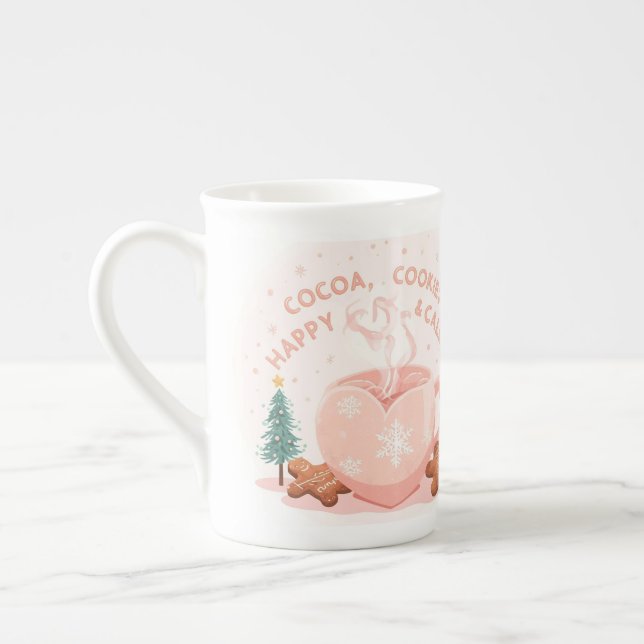 Cocoa, Cookies & Calm – Pastel Christmas CoT-Shirt Benporslin Mugg (Vänster)